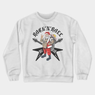 Christmas in July Rock and Roll Santa with Tattoos Crewneck Sweatshirt